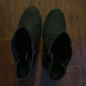 Black platform booties